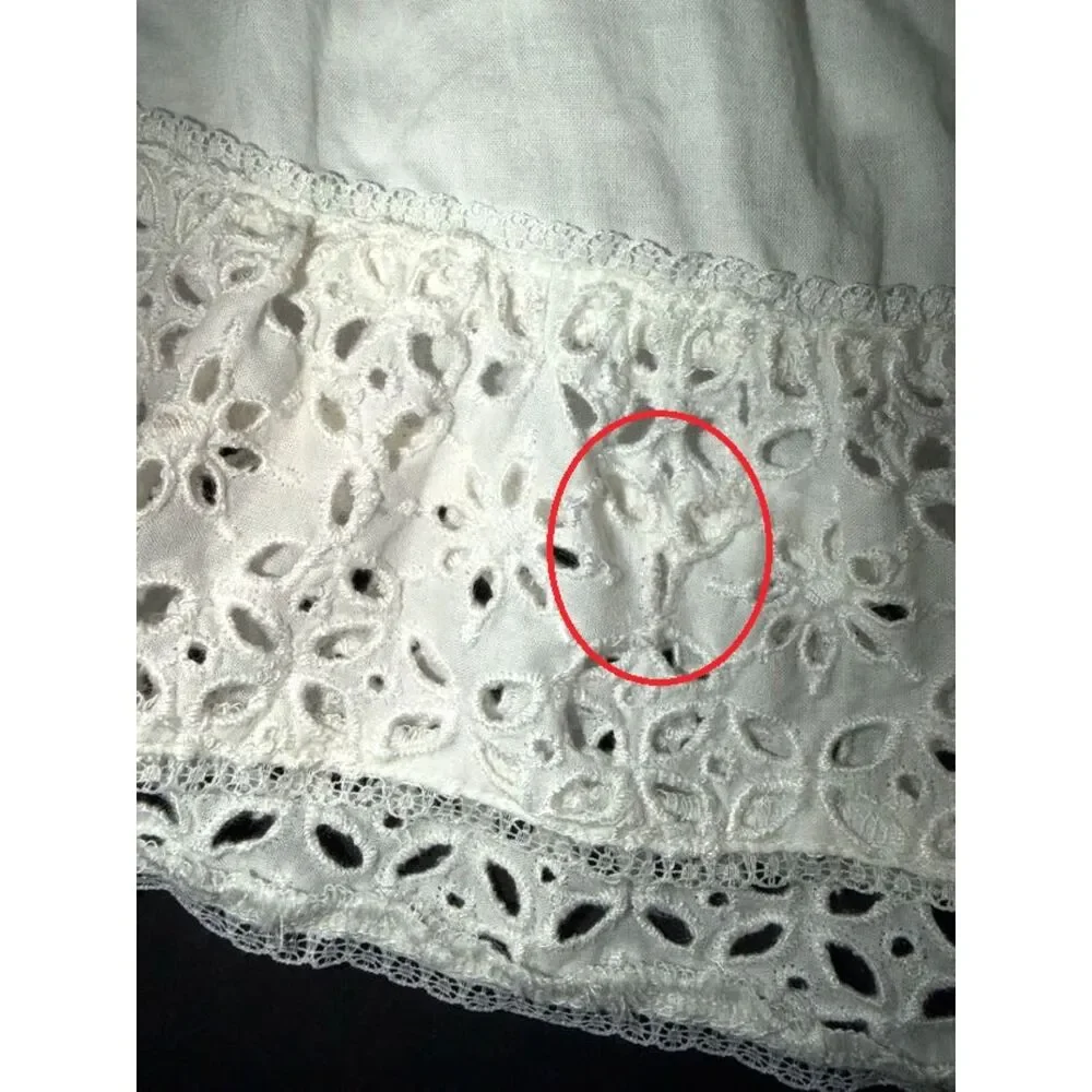 GAP Cream Lace-Trim Spaghetti Strap Casual Dress